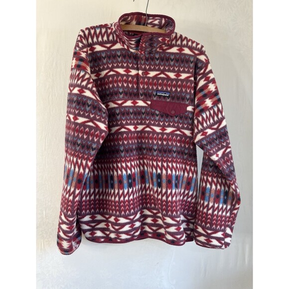 PATAGONIA Synchilla Lightweight Kuta Klash Aztec Snap-T Fleece Pullover Large - Picture 1 of 14